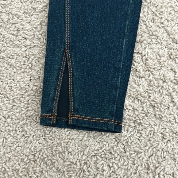 Lysee - Indigo Stretch Denim Leggings Split Bottom Size S - Picture 2 of 3